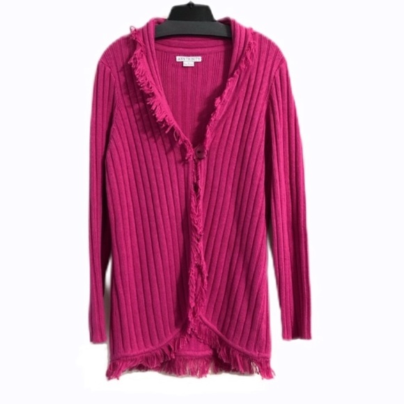 Ann Trinity Long Pink Cardigan Size Large - Picture 1 of 4